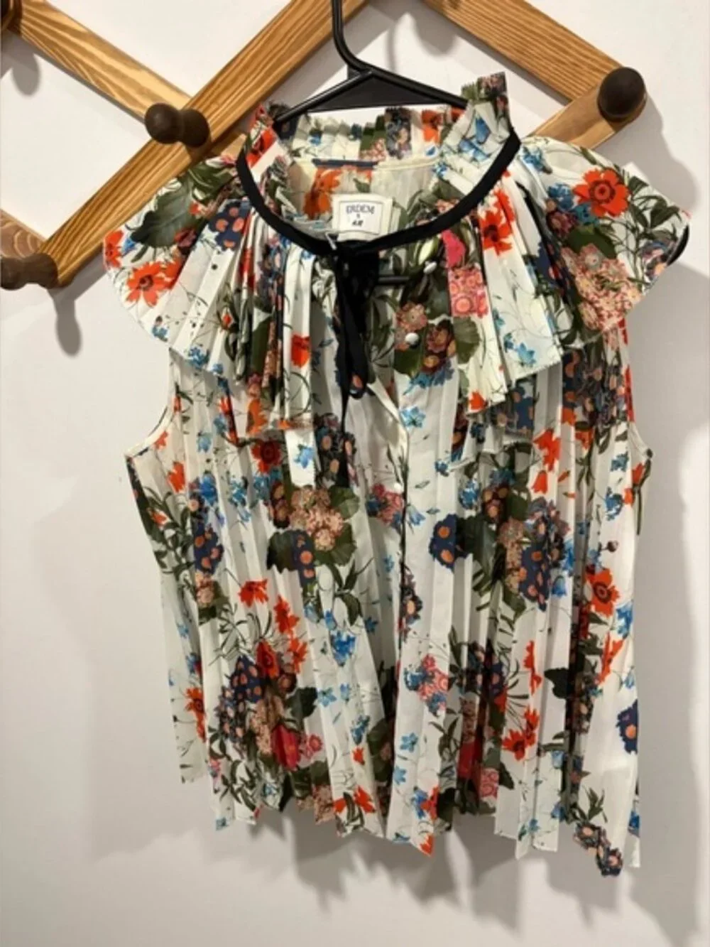 Erdem x H&M Colab Pleated Floral Print Sleeveless Blouse - Rare Limited Edition - Picture 5 of 6